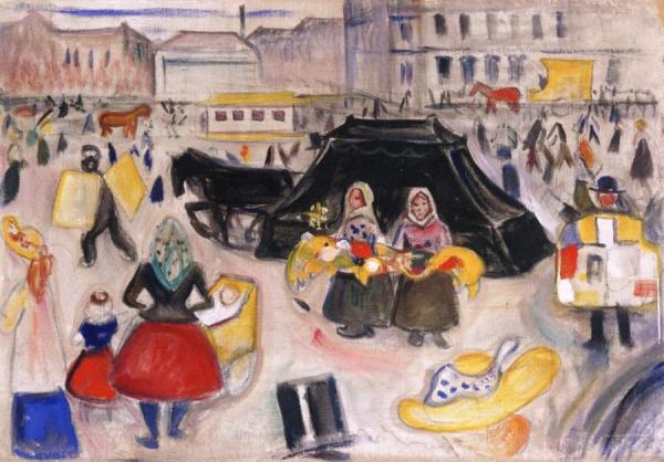 The Hearse On Potsdamer Platz by Edvard Munch Oil Painting Reproductions