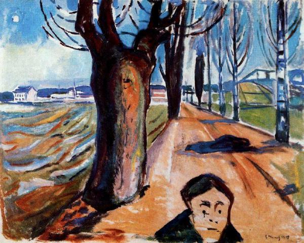 The Murderer In The Lane by Edvard Munch Oil Painting Reproductions