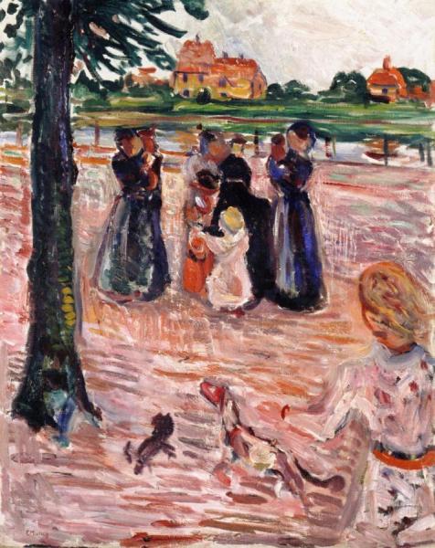 Women And Children In Warnemünde by Edvard Munch