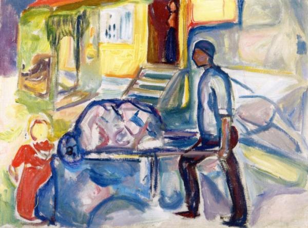 Worker With A Wheelbarrow by Edvard Munch
