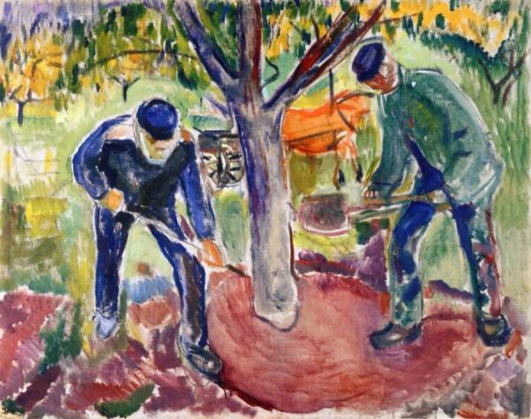 Workers In The Garden by Edvard Munch