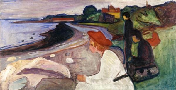 Young People On The Beach (the Linde Frieze) by Edvard Munch