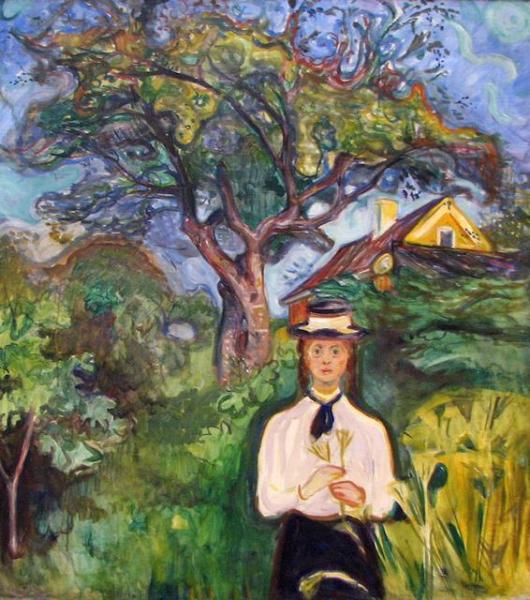 Young Woman Under The Apple Tree by Edvard Munch