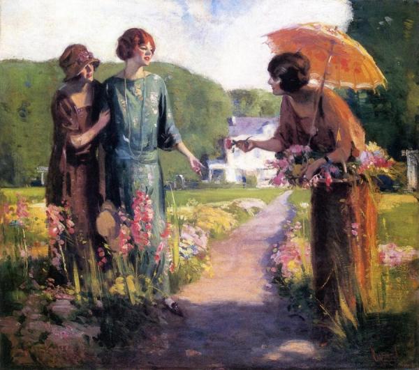 Picking Flowers by Edward Alfred Cucuel Oil Painting Reproductions