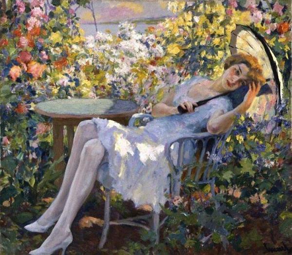 Edward Alfred Cucuel Young Girl With A Parasol