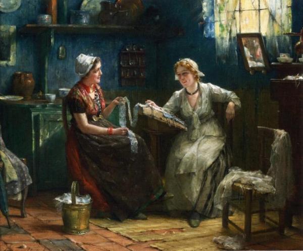 The Lace Makers by Edward Antoon Portielje
