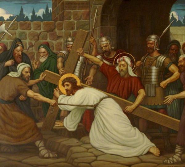 Jesus Falls The Second Time by Edward Arthur Fellowes Prynne Oil Painting Reproductions