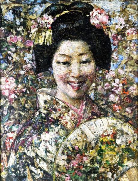 A Smiling Geisha by Edward Atkinson Hornel