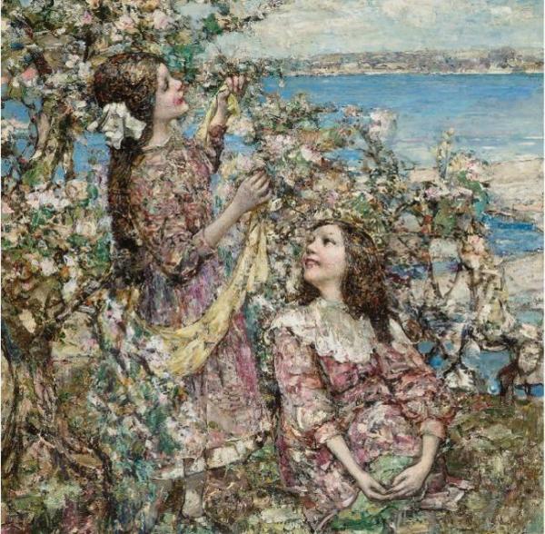Amidst The Spring Blossom by Edward Atkinson Hornel