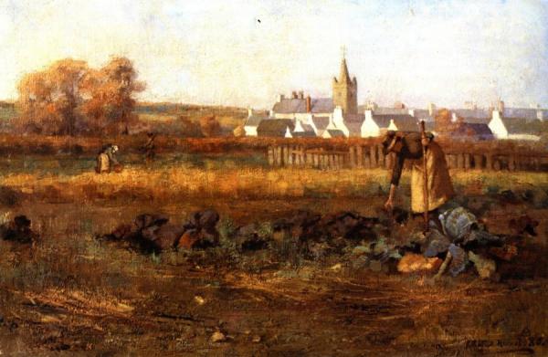 In The Town Crofts, Kirkcudbright by Edward Atkinson Hornel