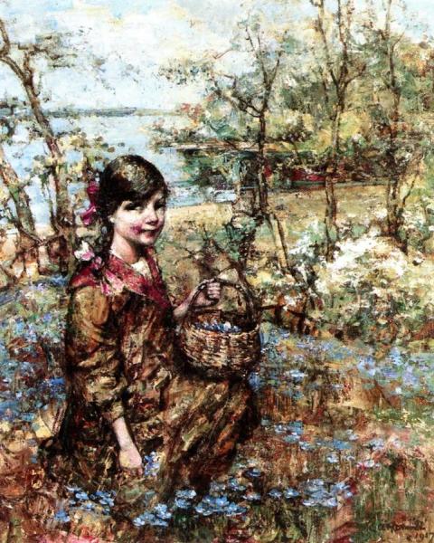 Wild Hyacinths by Edward Atkinson Hornel Oil Painting Reproductions