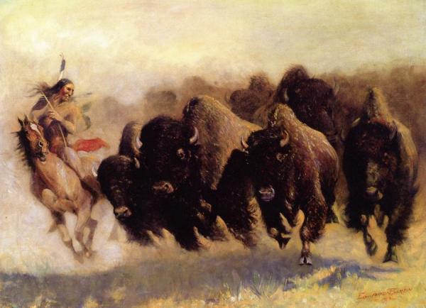 The Buffalo Hunt by Edward Borein Oil Painting Reproductions