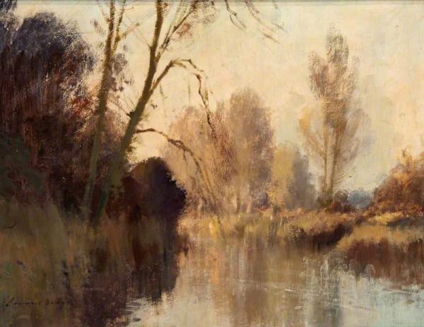 The River At Earlham, Norfolk by Edward Brian Seago Oil Painting Reproductions