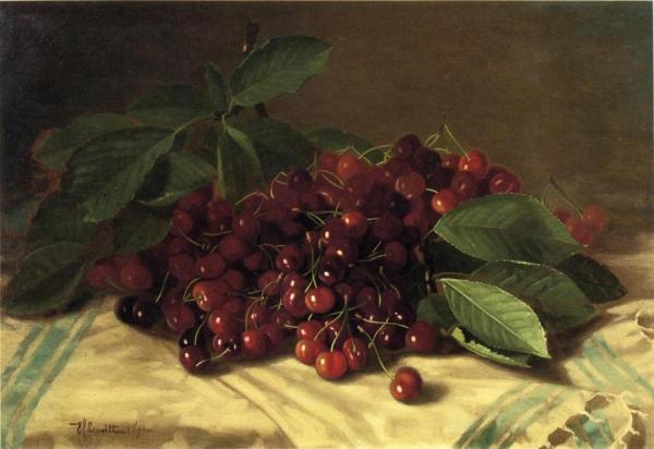 Cherries On A Tabletop by Edward C. Leavitt