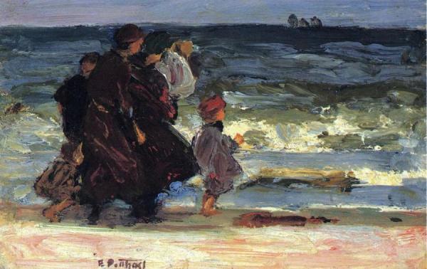 A Family At The Beach by Edward Henry Potthast