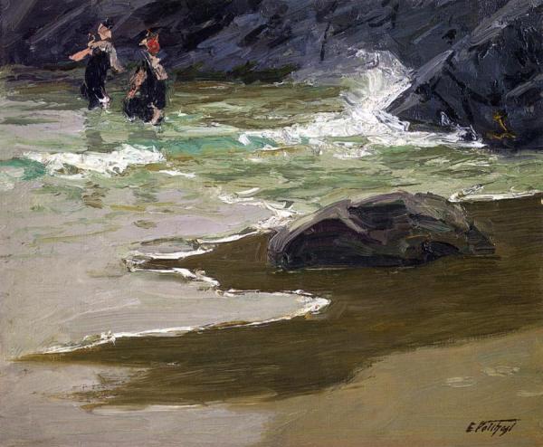 Bathers By A Rocky Coast by Edward Henry Potthast