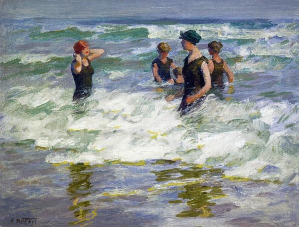 Bathers In The Surf by Edward Henry Potthast