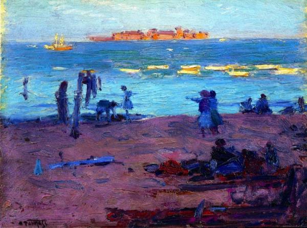 Edward Henry Potthast Beach Scene