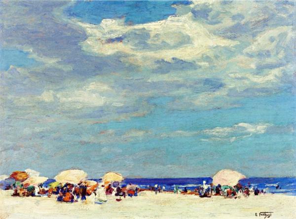 Beach Scene by Edward Henry Potthast Oil Painting Reproductions