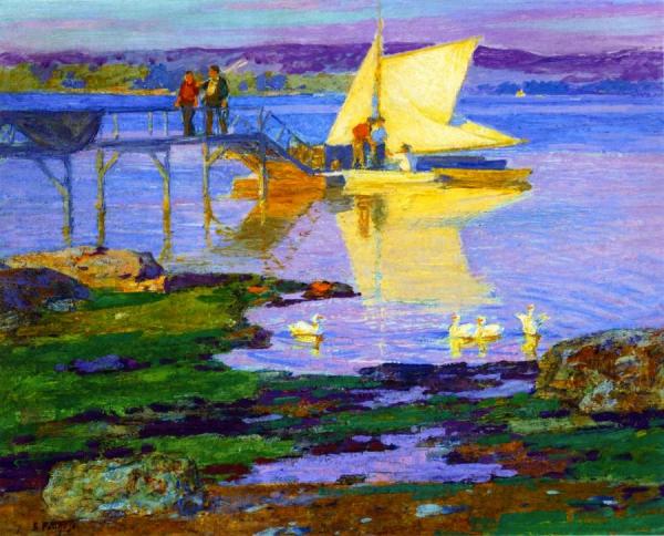 Boat At Dock by Edward Henry Potthast