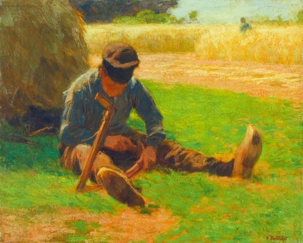 Boy Sharpening A Sickle by Edward Henry Potthast