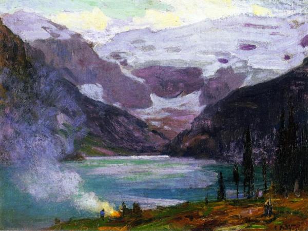 Camp By Lake Louise by Edward Henry Potthast