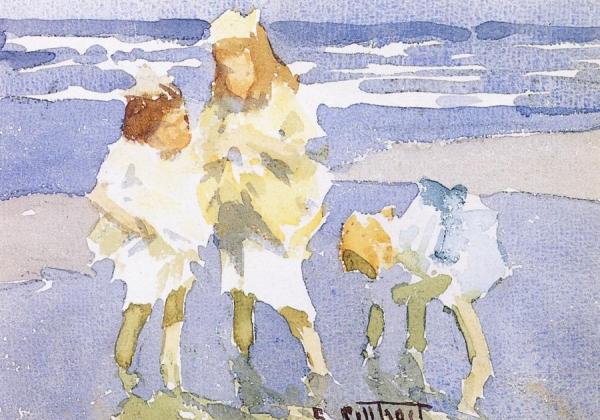 Edward Henry Potthast Children At The Shore