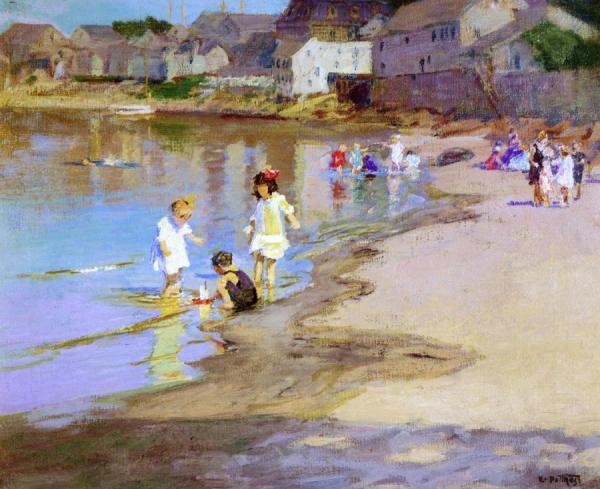 Edward Henry Potthast Children Playing At The Beach