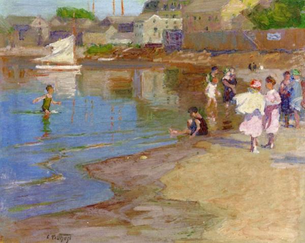 Children Playing At The Beach by Edward Henry Potthast