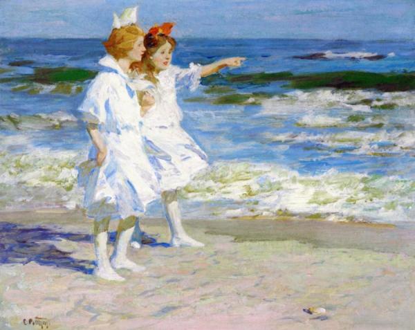 Girls On The Beach by Edward Henry Potthast