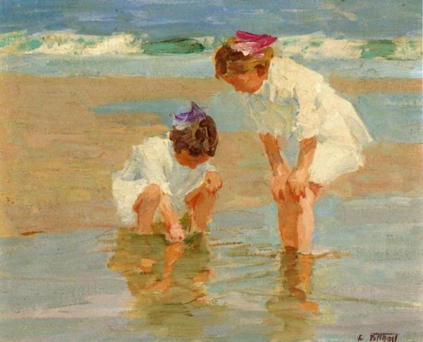 Girls Playing In Surf by Edward Henry Potthast