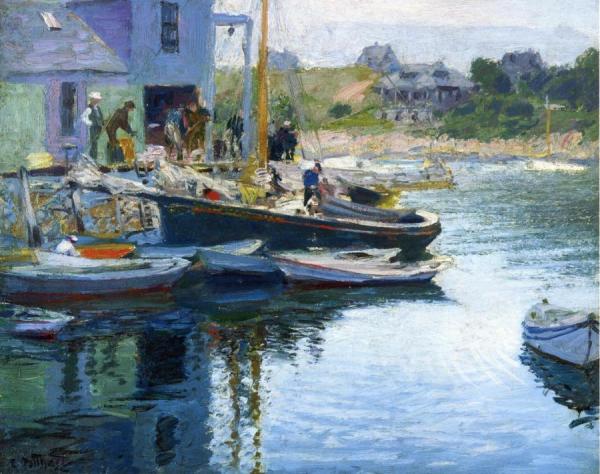 Gloucester Bay And Dock by Edward Henry Potthast