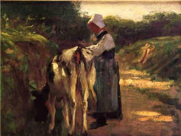 Grazing By The Roadside by Edward Henry Potthast