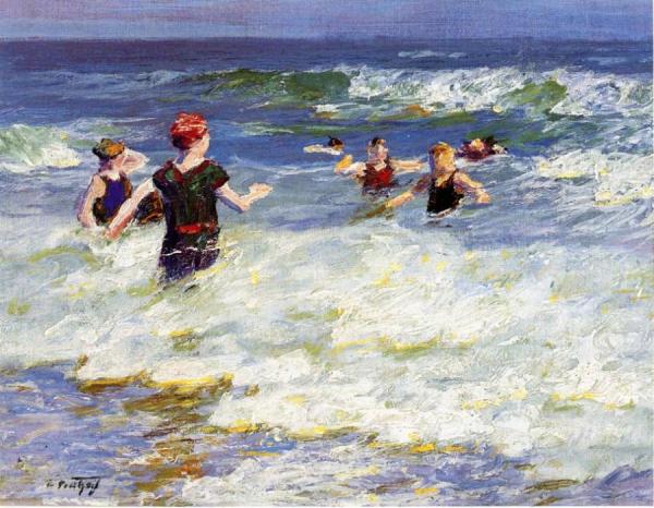 In The Surf by Edward Henry Potthast
