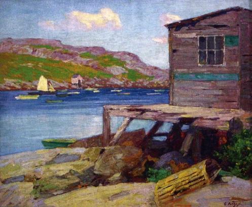 Lobster Shacks, Monhegan Island by Edward Henry Potthast