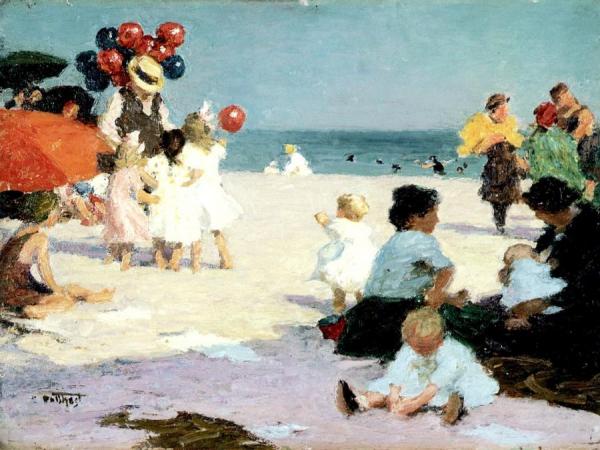 Edward Henry Potthast On The Beach