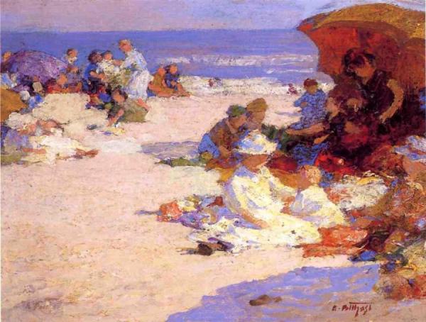 Picknickers On The Beach by Edward Henry Potthast