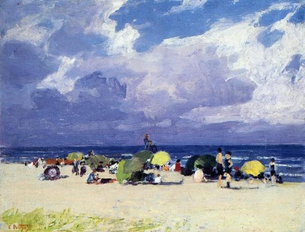 Purple Beach Scene by Edward Henry Potthast