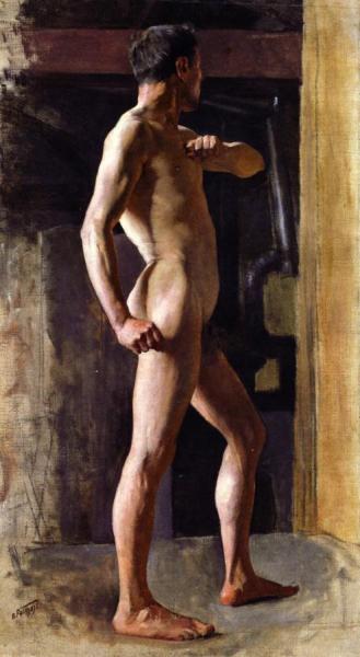 Standing Male Nude by Edward Henry Potthast Oil Painting Reproductions
