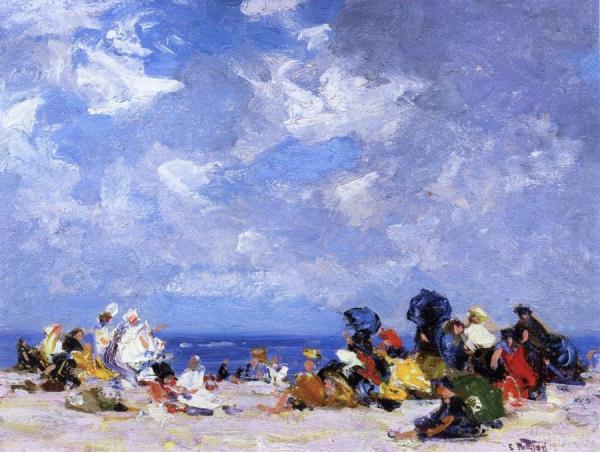 Edward Henry Potthast Sunday Afternoon At The Beach