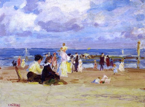 Sunday At The Beach by Edward Henry Potthast