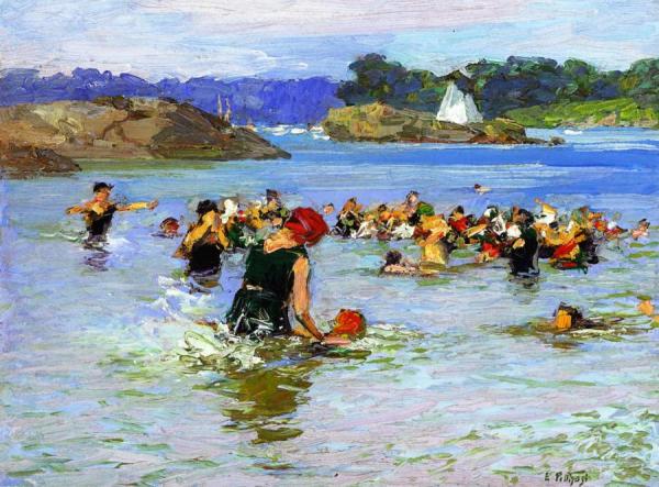 The Swimming Lesson by Edward Henry Potthast