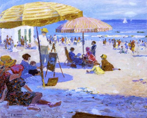 Umbrellas And The Sun by Edward Henry Potthast Oil Painting Reproductions