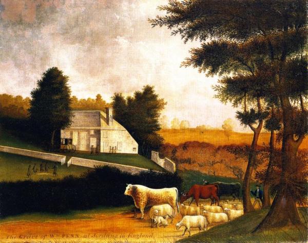 Grave Of William Penn At Jordans In England by Edward Hicks