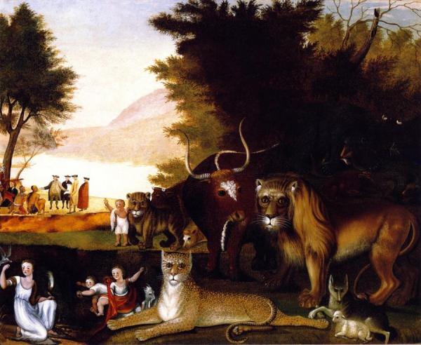 Peaceable Kingdom by Edward Hicks Oil Painting Reproductions