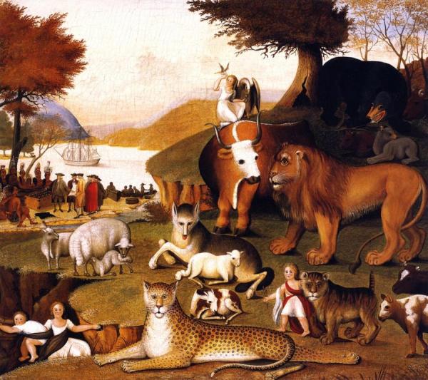 Peaceable Kingdom by Edward Hicks Oil Painting Reproductions