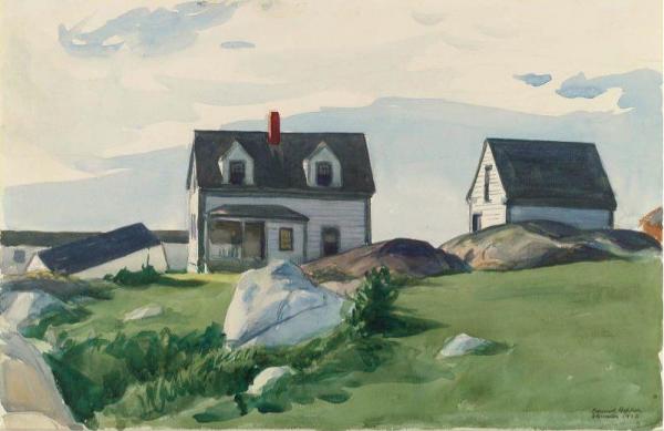 Houses Of Squam Light, Gloucester by Edward Hopper