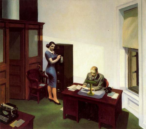 Office At Night by Edward Hopper
