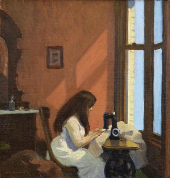 Girl At A Sewing Machine, Circa 1921 by Edward Hopper
