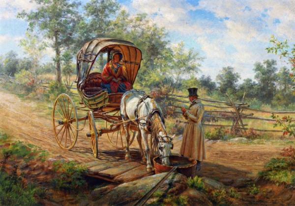 At The Watering Trough by Edward Lamson Henry
